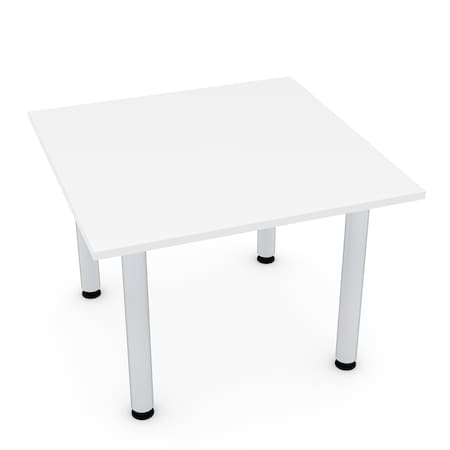 Skutchi Designs 42 in W, 42 in L, 29 in H, Engineered Wood Top, White HAR-SQ-42-POST-XD09